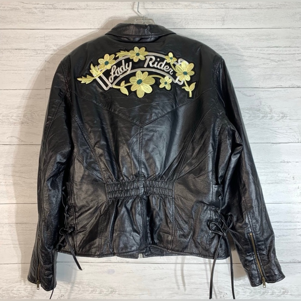 Diamond Plate Genuine Leather Womens XL juniors Lady Rider" Leather double sided